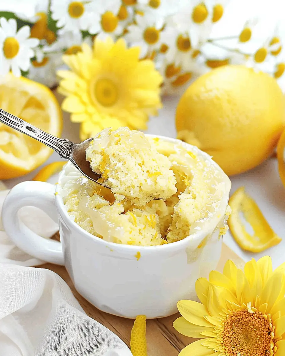 Easy Microwave Lemon Mug Cake with Lemon Glaze