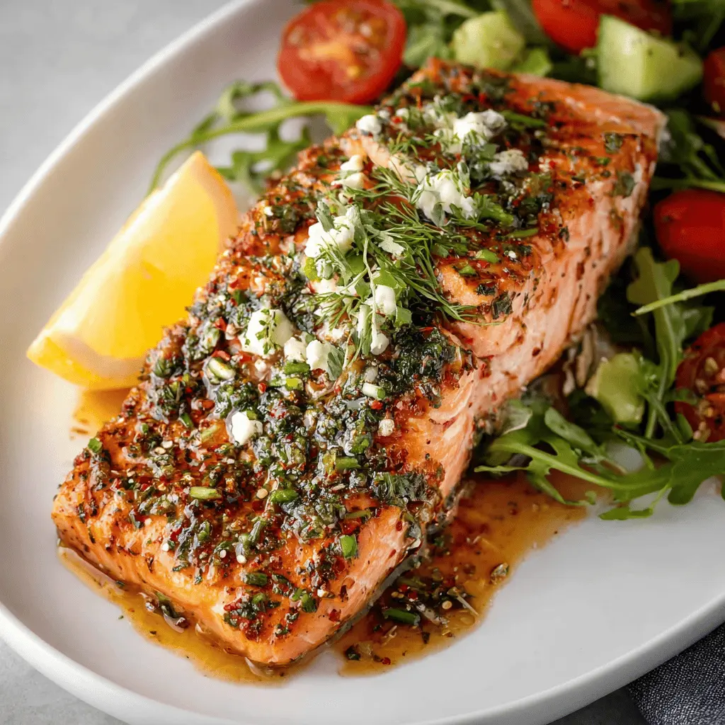 Greek Salmon Delight: Easy Recipe with Turkey Bacon & Video
