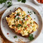 Café-Styled Feta and Chilli Scrambled Eggs on Toast