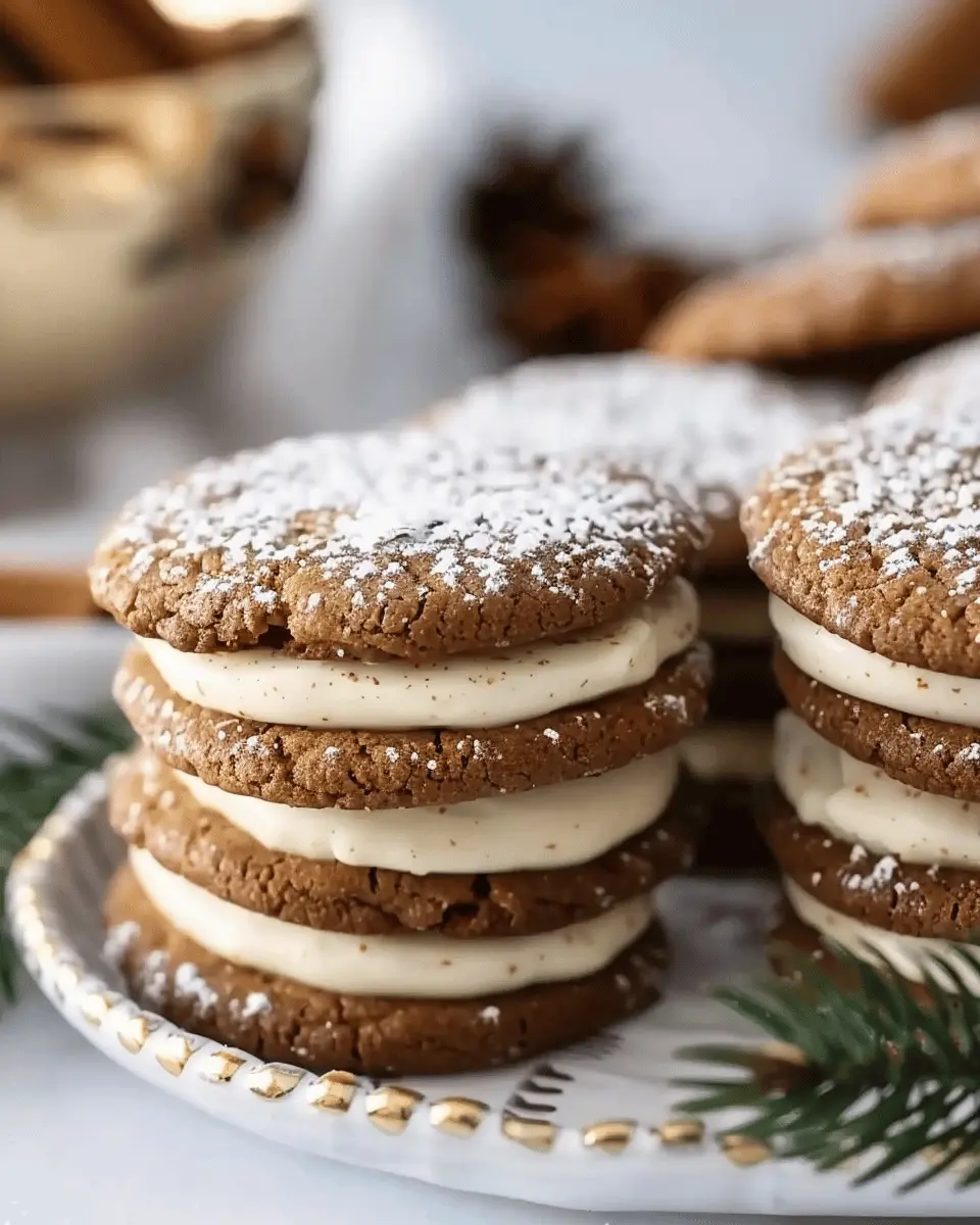 Ginger Molasses Sandwich Cookies with Eggnog Frosting: Best Recipe