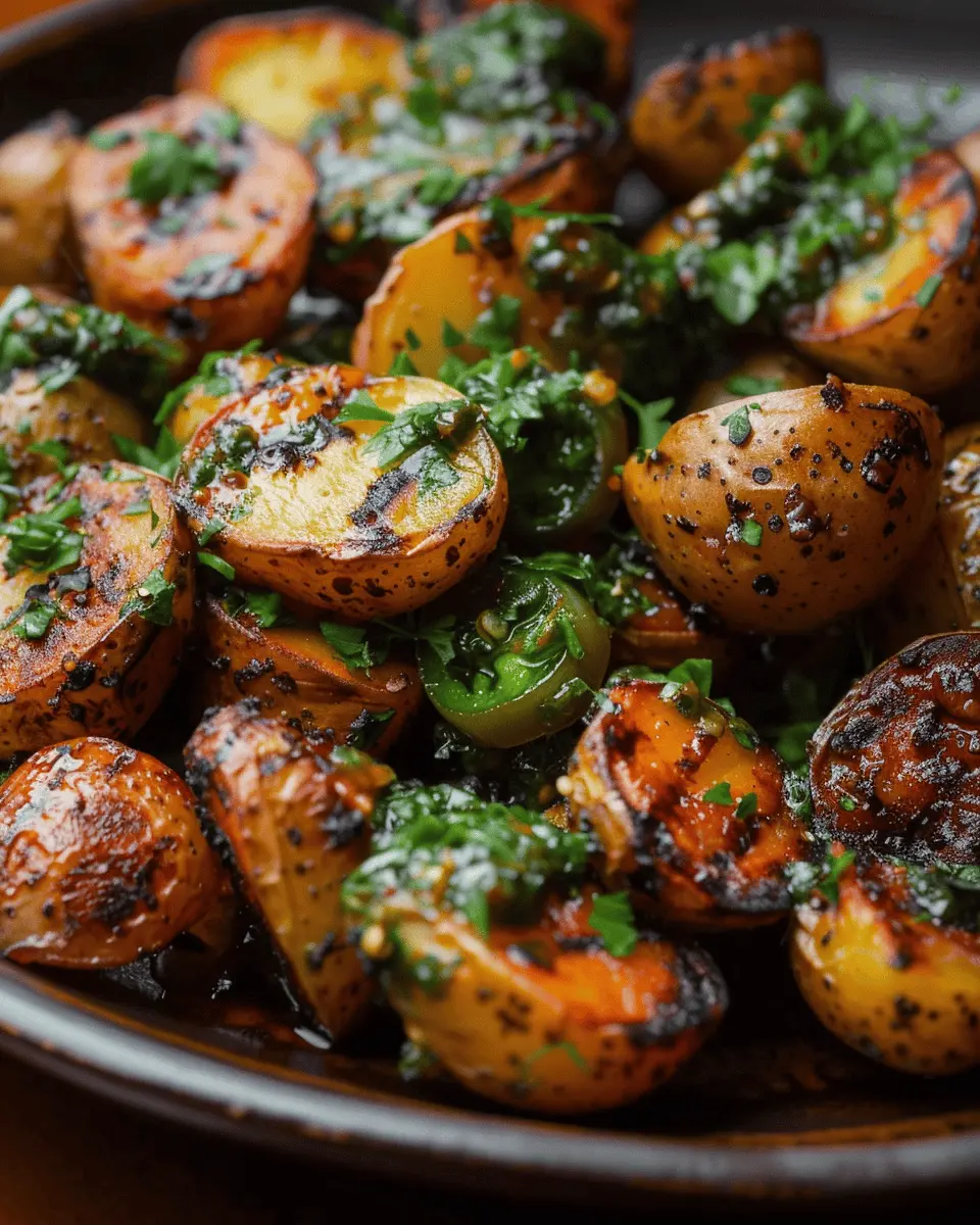 Grilled New Potatoes with Charred Jalapeño Green Ajika: Easy & Flavorful