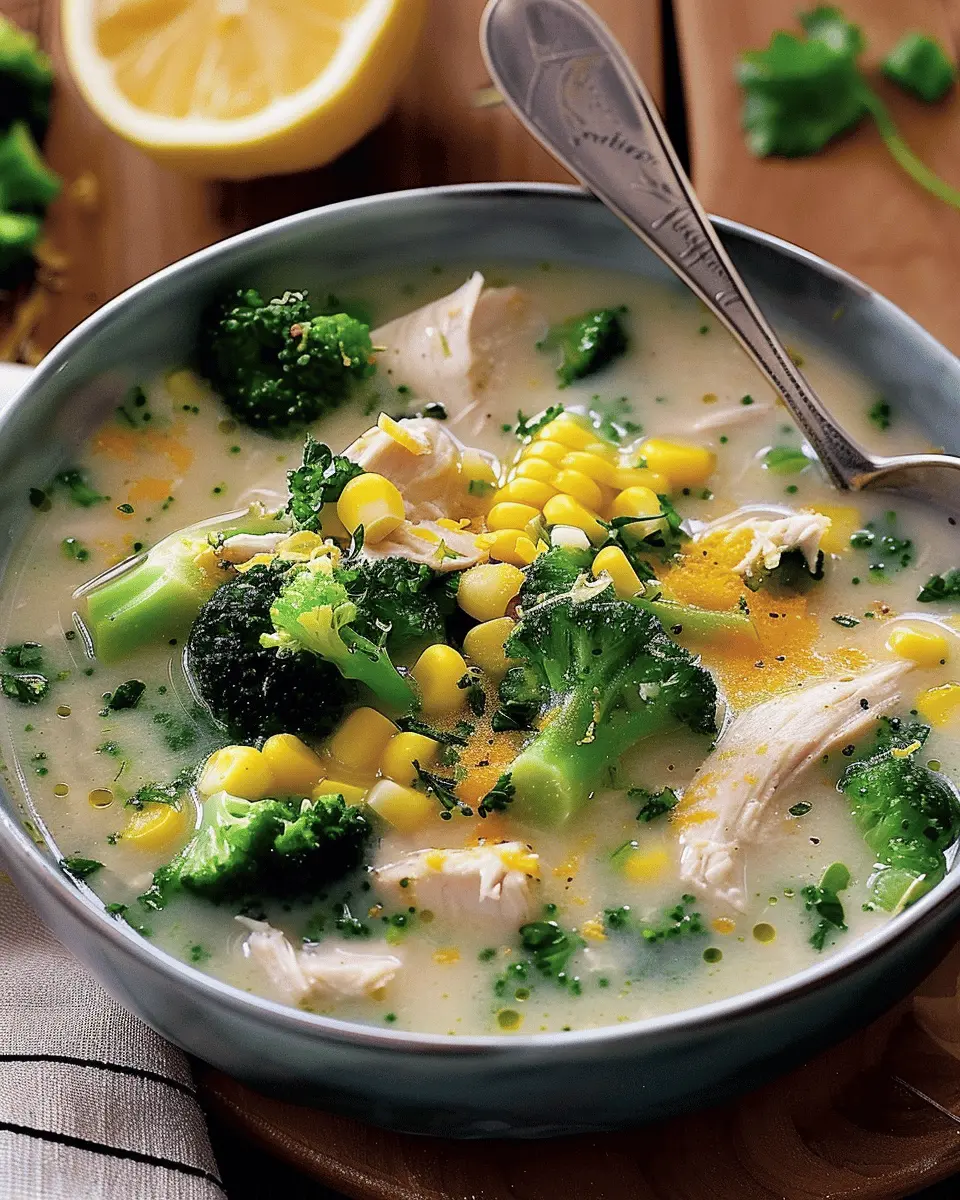 Quick chicken corn and broccoli soup that’s easy and hearty