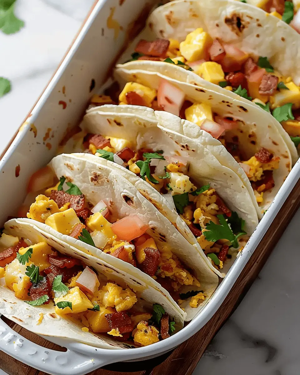 Tasty Baked Breakfast Tacos: Easy Turkey Bacon & Chicken Ham Delight