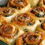 Vegan Caramelized Onion & Spinach Pizza Rolls