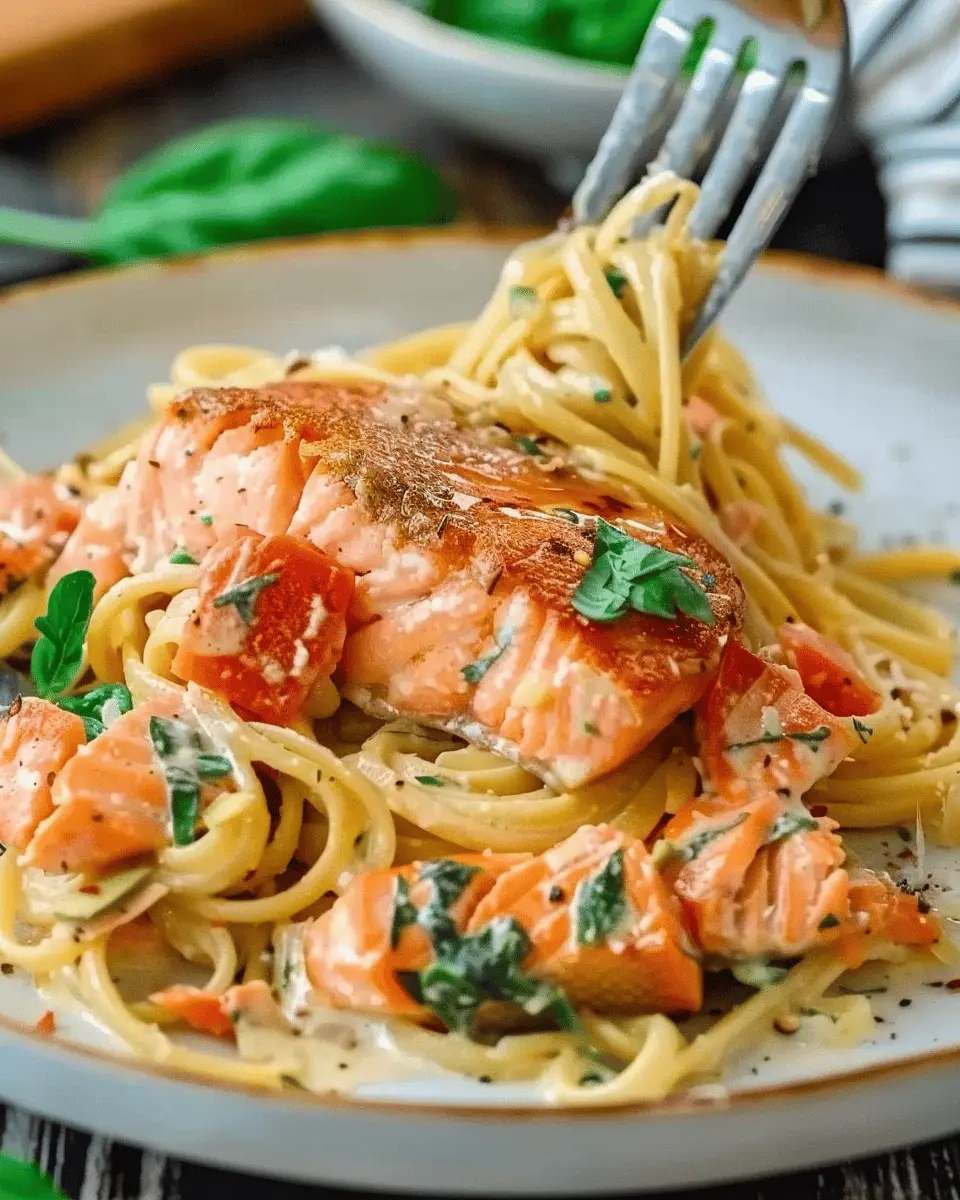 Healthy & Creamy Tuscan Salmon Pasta: A Quick and Delicious Delight