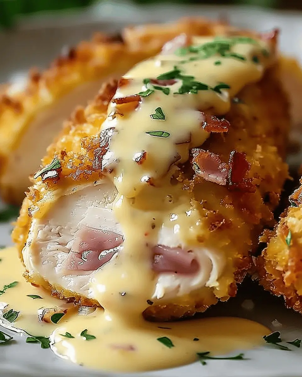 Deliciously Creamy Chicken Cordon Bleu with Turkey Bacon Twist