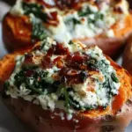Amazing Creamy Ricotta Spinach Sweet Potatoes