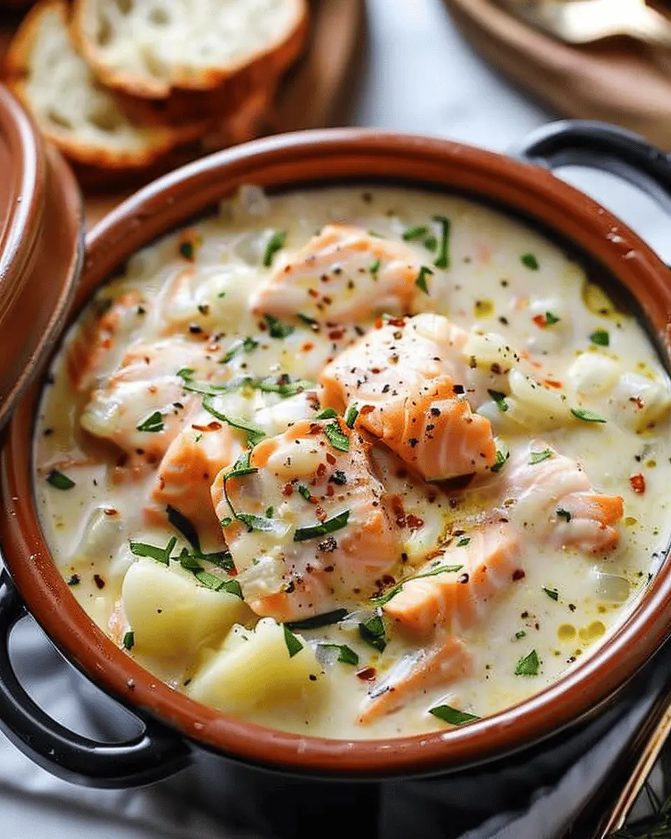 Salmon Chowder: A Creamy and Indulgent Twist with Turkey Bacon