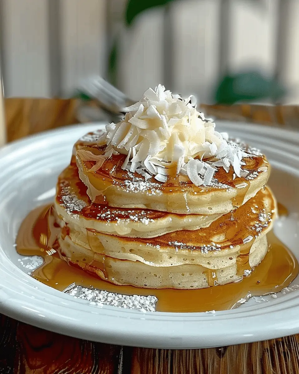 Coconut Cream Pancakes: Easy Fluffy Delight with Turkey Bacon