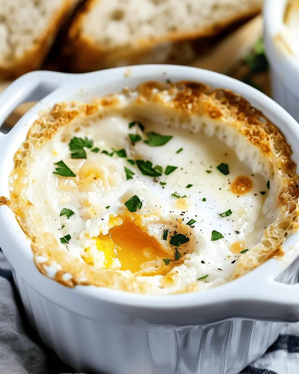 Creamy Parmesan Baked Eggs: Easy Recipe with Turkey Bacon Delight