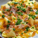 Cheesy Potato Egg Scramble