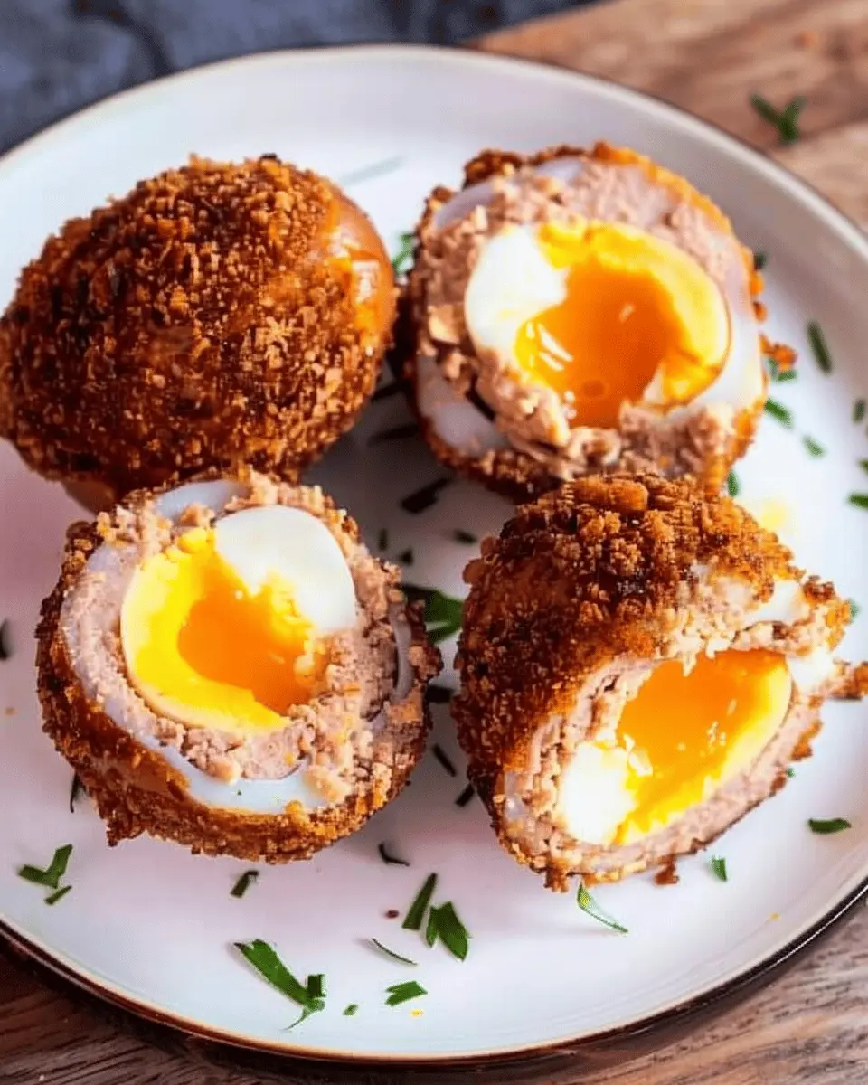Classic British Scotch Eggs: A Juicy Twist with Turkey Bacon