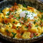 Cheesy Potato Egg Scramble