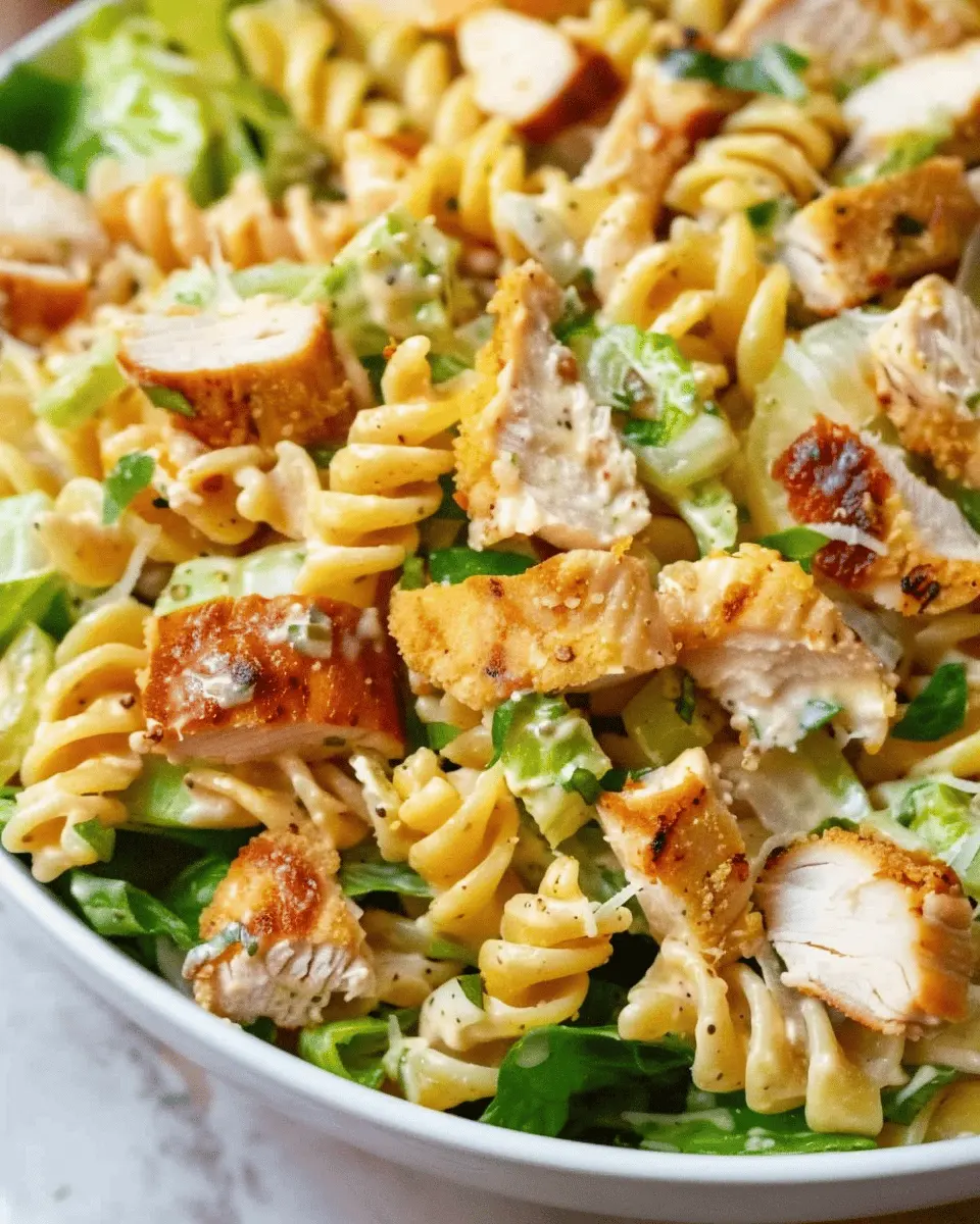 Irresistible Chicken Caesar Pasta Salad with Turkey Bacon Twist