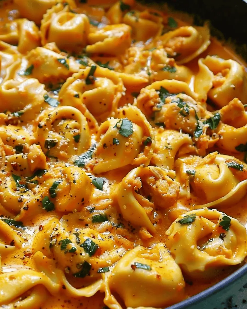 One-Pot Spicy Garlic Butter Chicken Tortellini Delightfully Easy