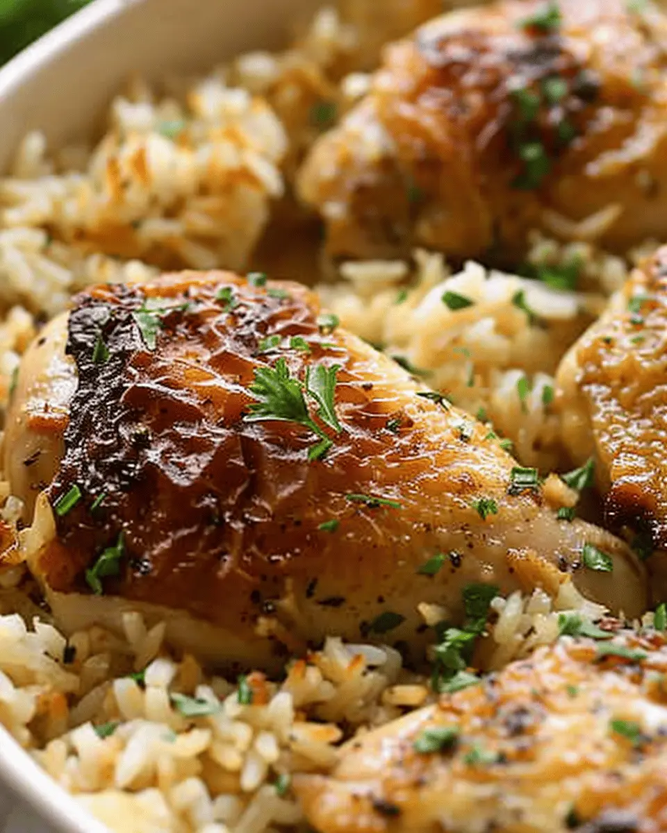 Oven Baked Chicken and Rice: Easy One-Pan Family Dinner Delight