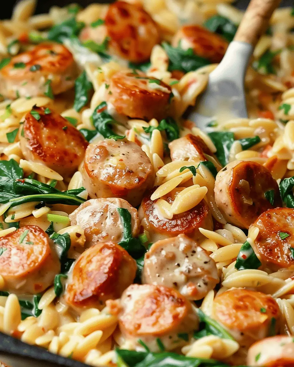 Creamy Chicken Sausage Orzo Skillet Recipe for Cozy Family Dinners
