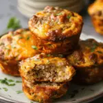 High Protein Sausage Pancake Muffins