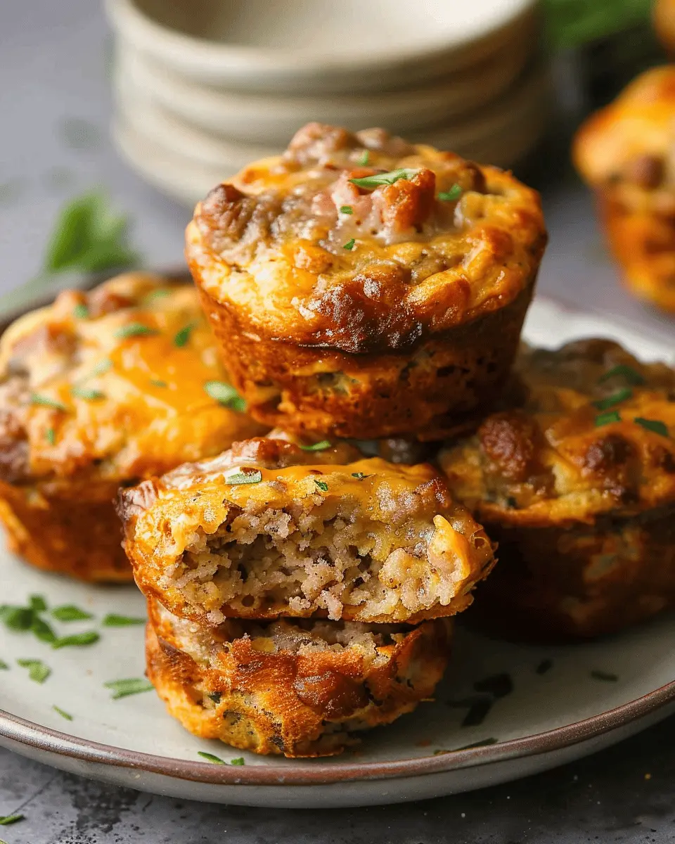 High Protein Sausage Pancake Muffins with Turkey Bacon Joy