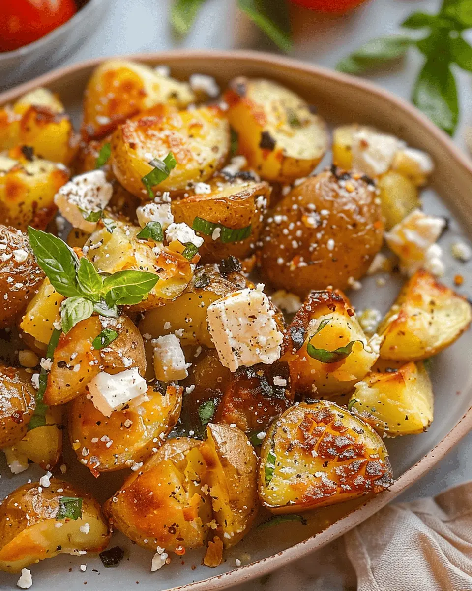 Baked Feta Potatoes: Easy Recipe with Turkey Bacon Delight