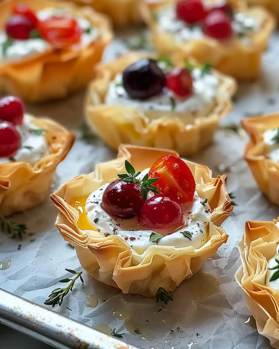 Sweet Savory Phyllo Cups: Easy Appetizer with Turkey Bacon and Chicken Ham