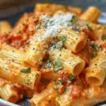 Creamy Tomato Garlic Rigatoni Pasta Recipe