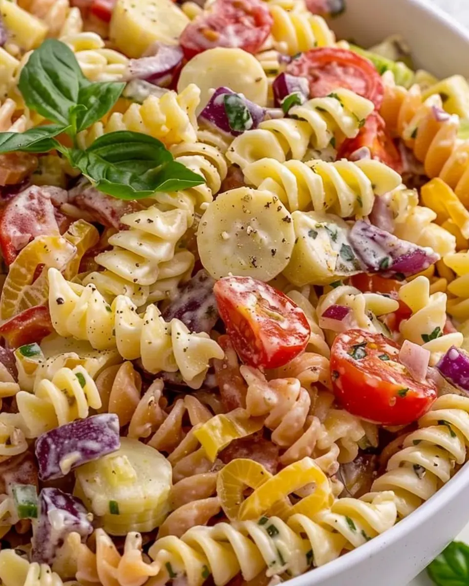 Grinder Pasta Salad: Easy Delight with Turkey Bacon and Chicken Ham