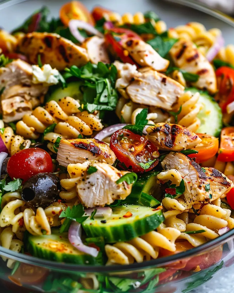 Chicken Pasta Salad: Easy Recipe with Turkey Bacon and Chicken Ham