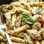 One Pot Creamy Pesto Chicken Pasta