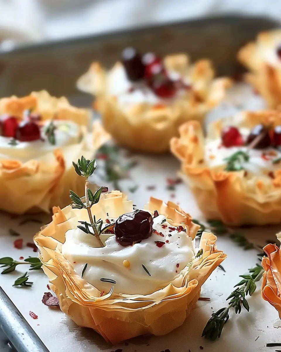 Sweet Savory Phyllo Cups: Easy Appetizer with Turkey Bacon and Chicken Ham