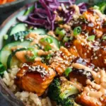 Crispy Bang Bang Salmon Bites Bowls