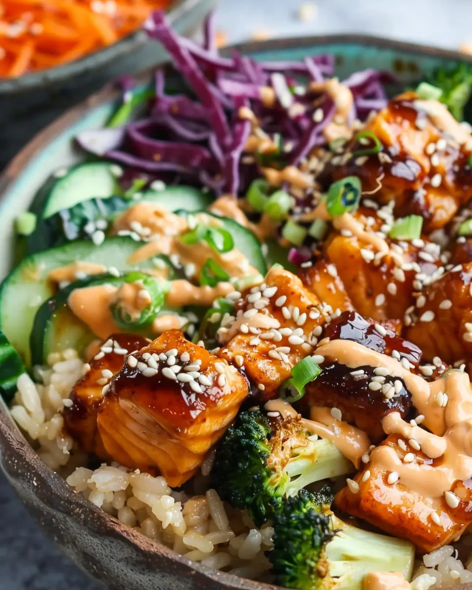 Crispy Bang Bang Salmon Bites Bowls: Easy and Flavorful Delight