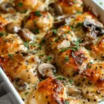 Keto Garlic Mushroom Chicken Casserole