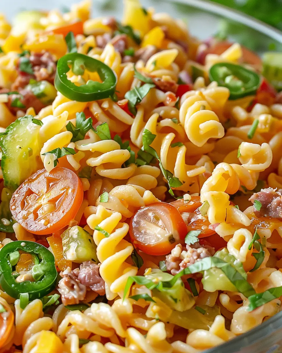 Big Mac Pasta Salad: Indulgent Twist with Turkey Bacon and Chicken Ham