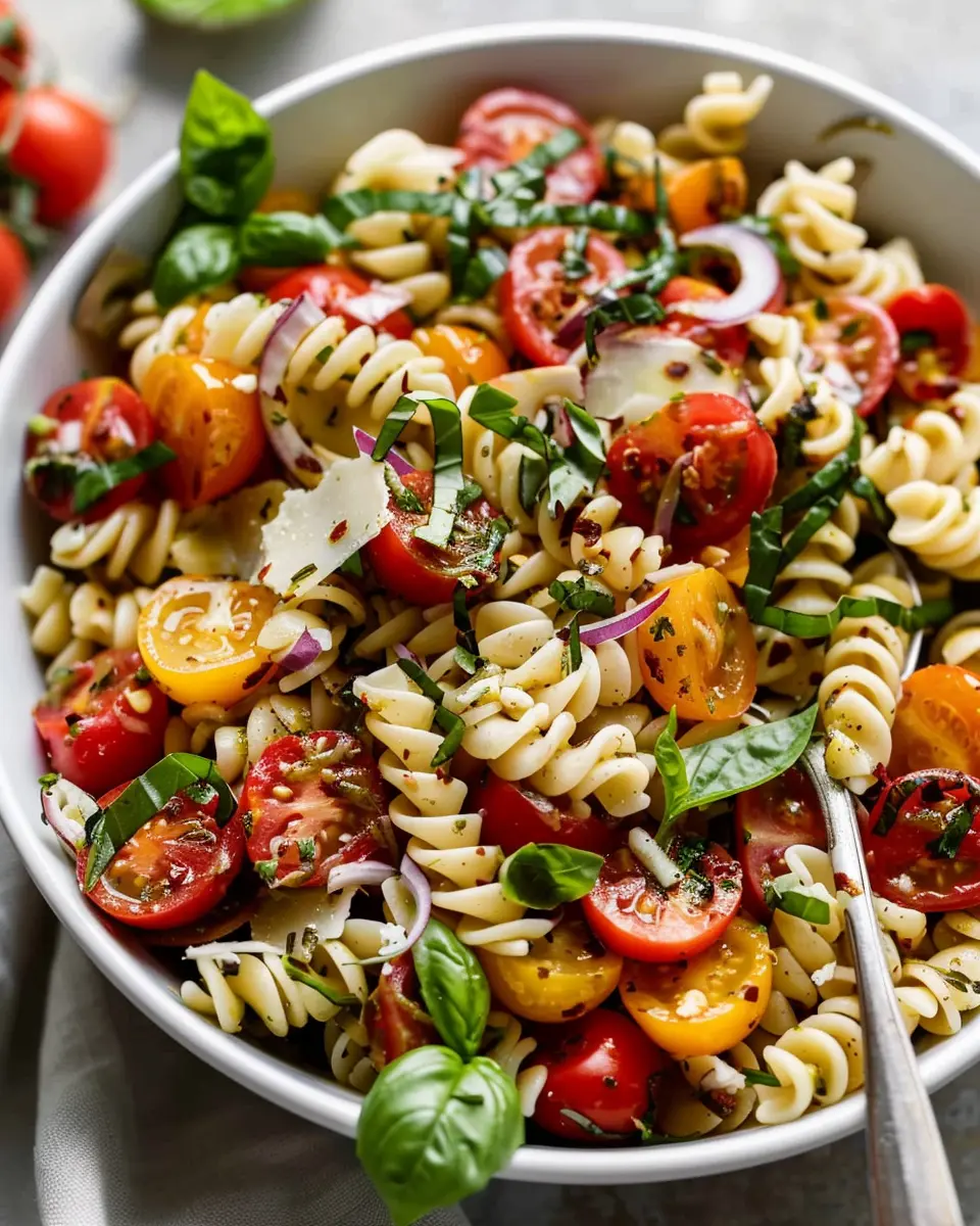 Bruschetta Pasta Salad: Easy, Fresh, and Flavorful Delight