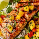 Salmon with Mango Salsa (Grilled or Baked)