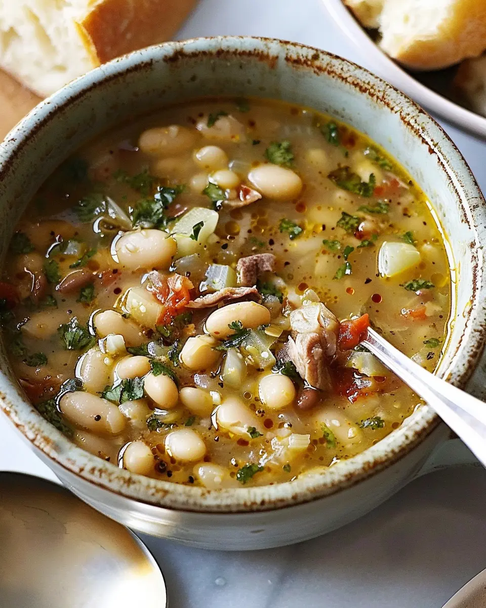Cuban White Bean Soup: Easy Comfort with Turkey Bacon and Chicken Ham