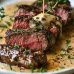 French Seared Steak with Cognac Cream Sauce