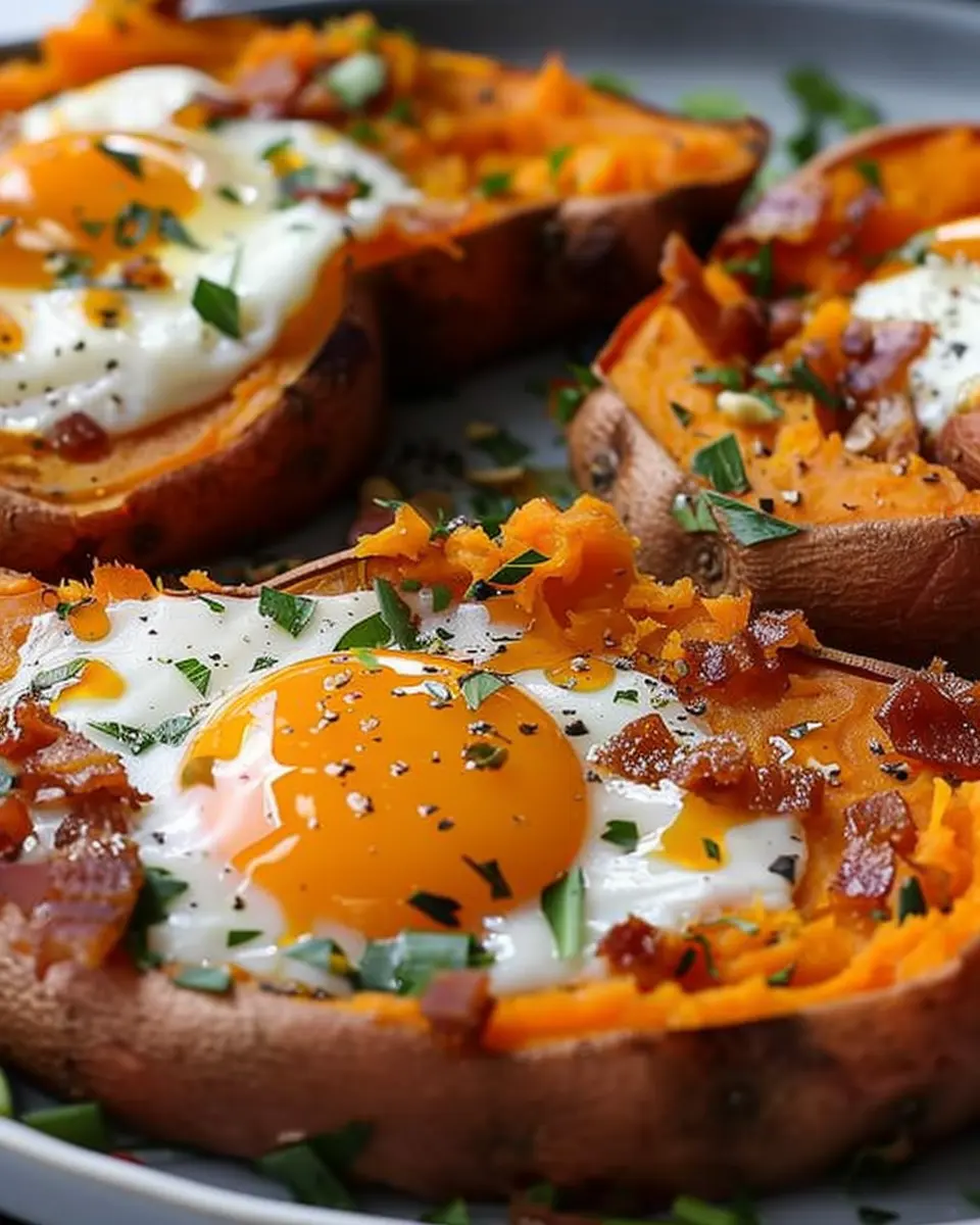Breakfast Sweet Potato Delight with Turkey Bacon and Veggies