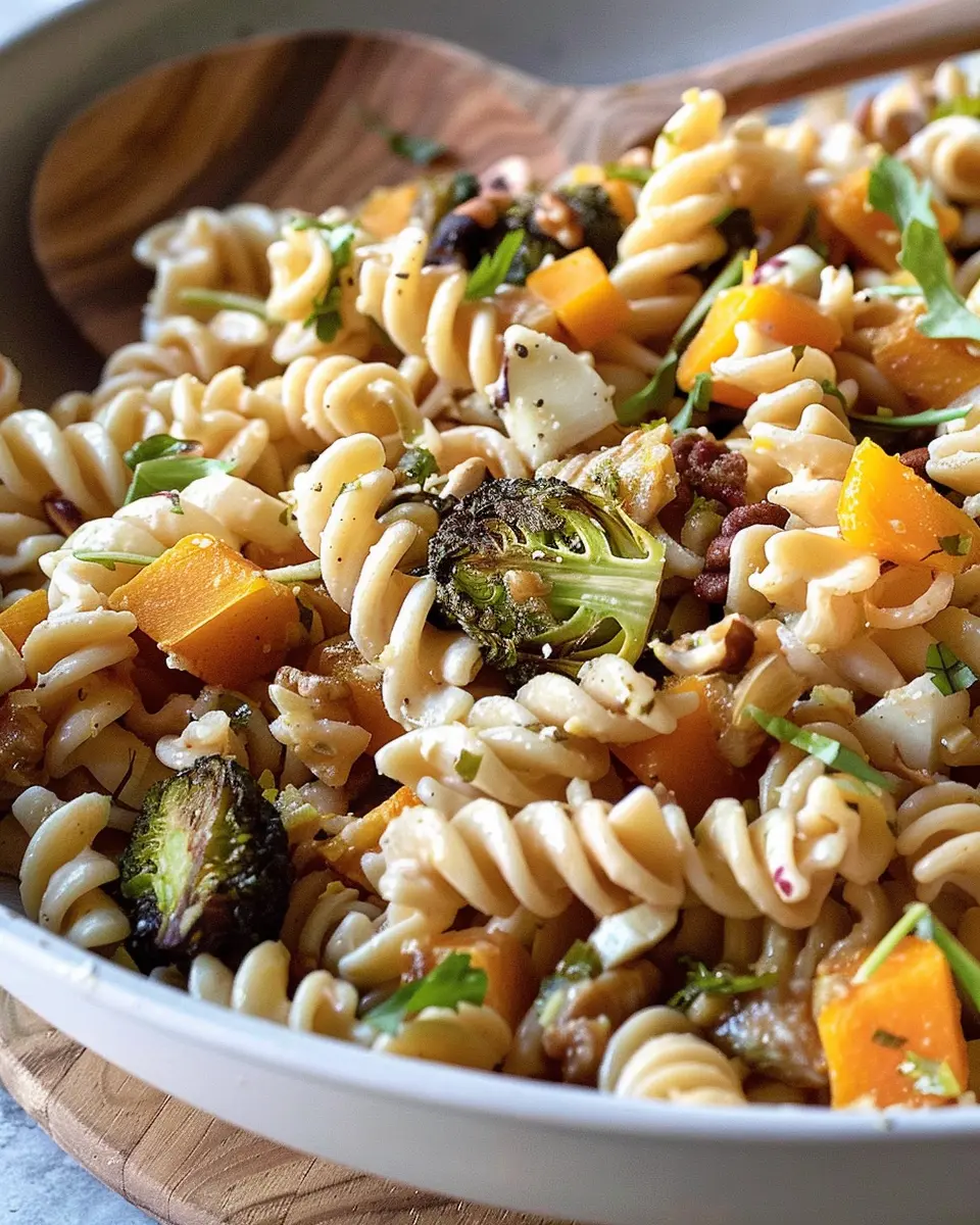 Fall Pasta Salad with Butternut Squash and Turkey Bacon Delight
