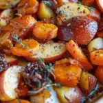 Maple Dijon Roasted Apples & Carrots