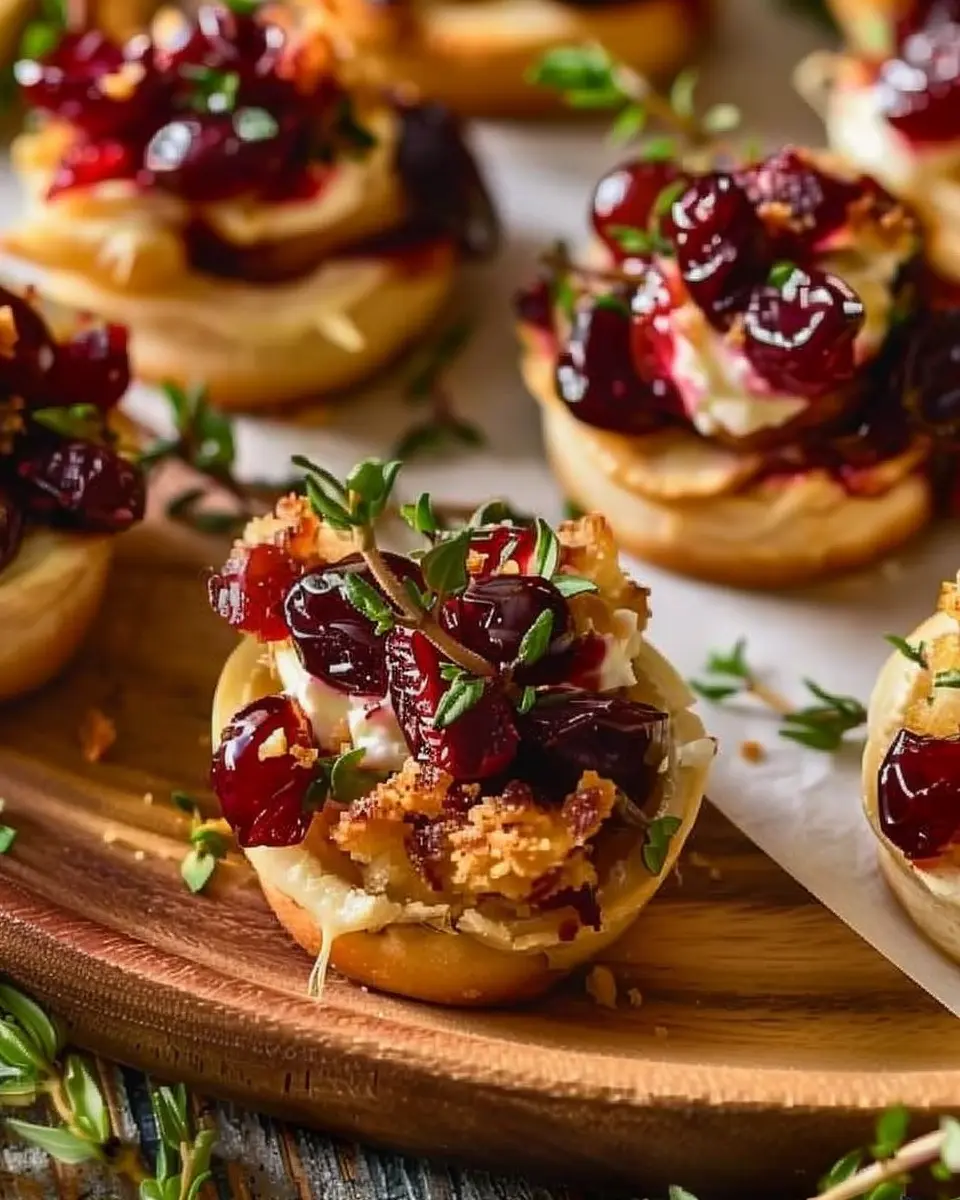 Cranberry Brie Bites: Easy Appetizer with Turkey Bacon Delight