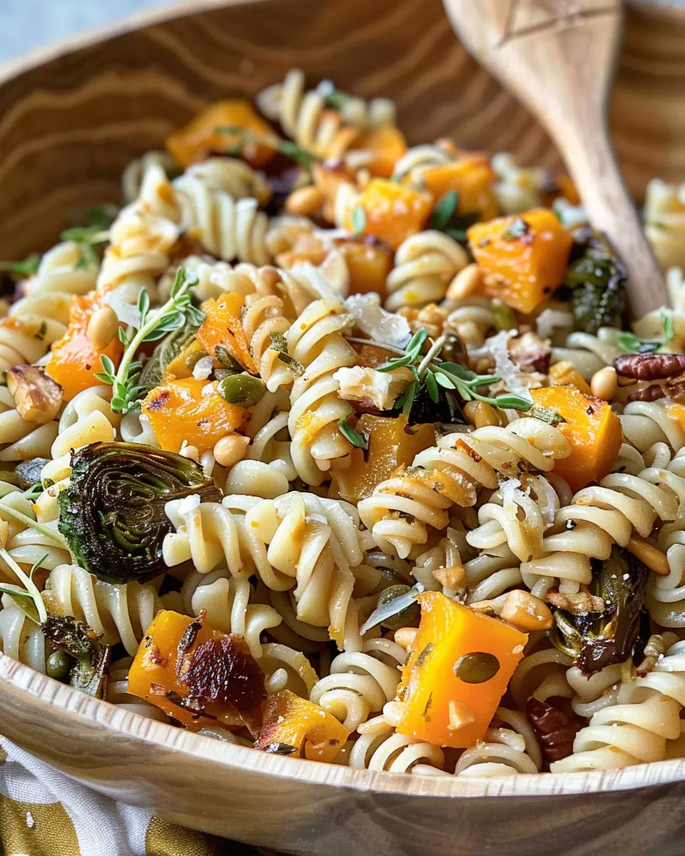 Fall Pasta Salad with Butternut Squash and Brussels: Easy Comfort Food