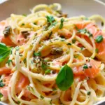 Healthier Smoked Salmon Linguine