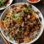 Vietnamese Flat Rice Noodles with Beef (Hu Tieu Ap Chao)