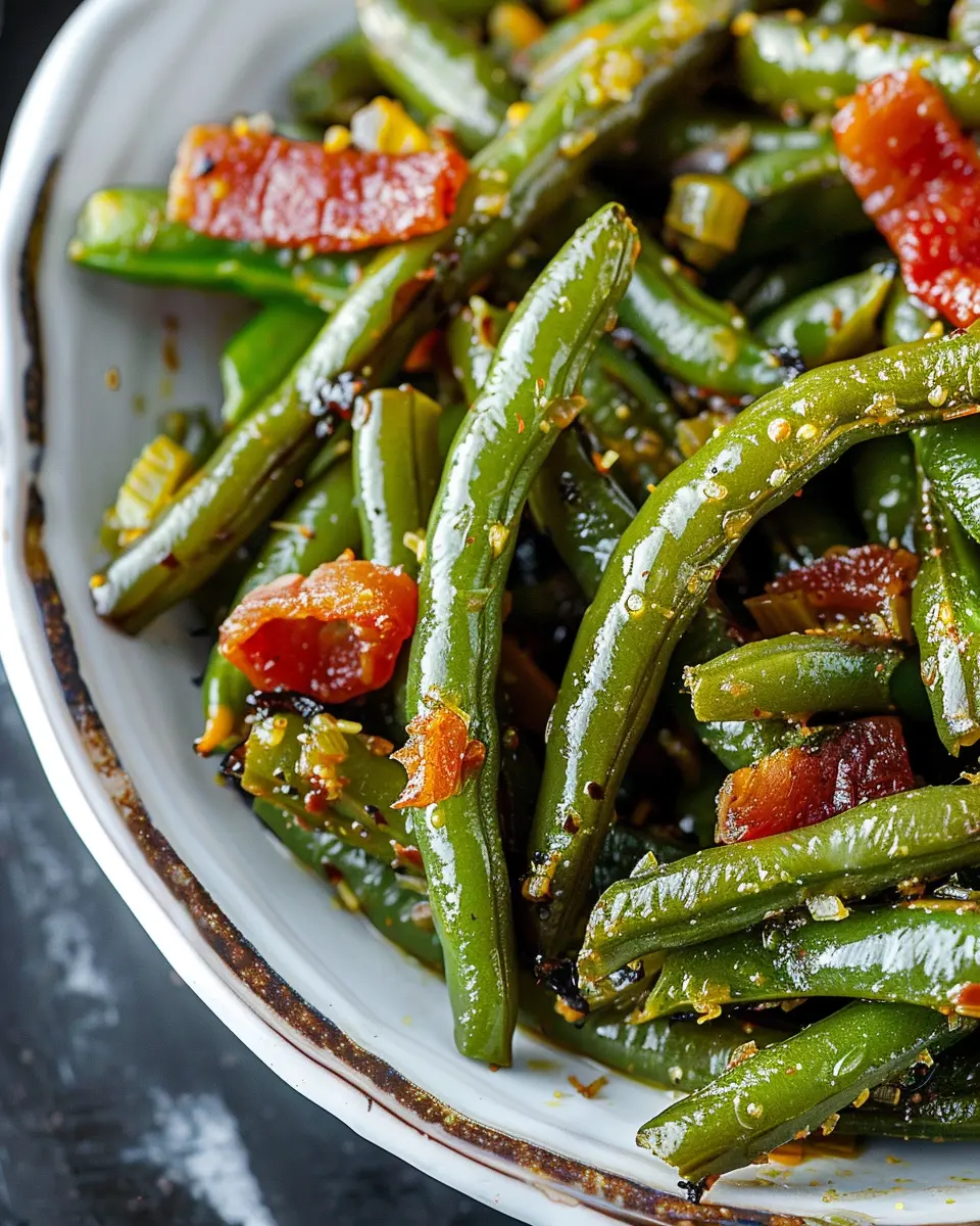 5-Ingredients Crack Green Beans with Turkey Bacon: Easy & Delicious