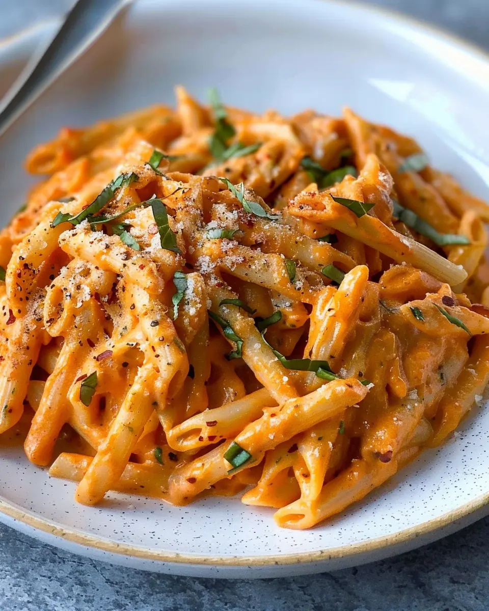 Easy roasted red pepper pasta sauce: A creamy, indulgent delight