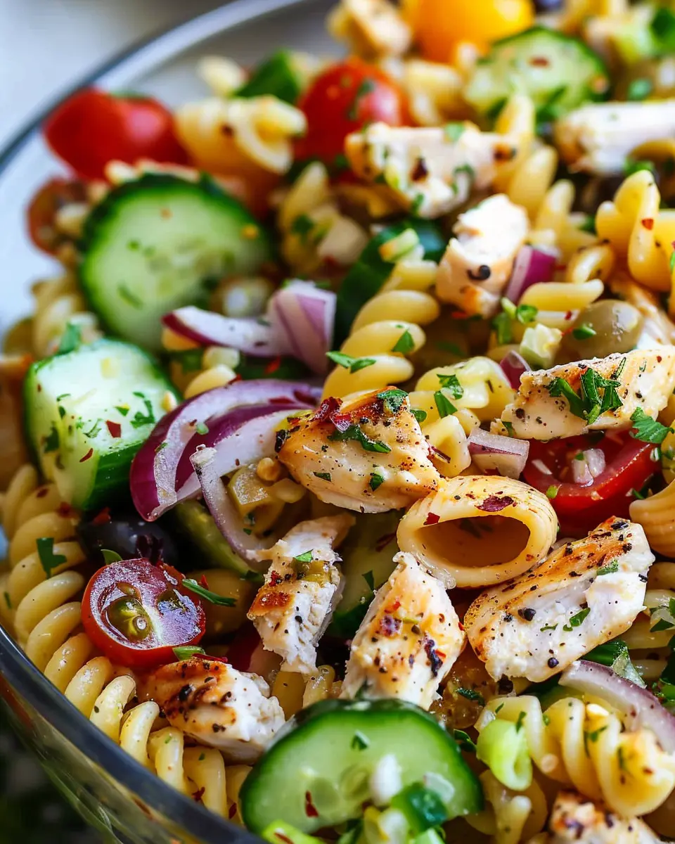 Chicken Pasta Salad: Easy Recipe with Turkey Bacon and Chicken Ham