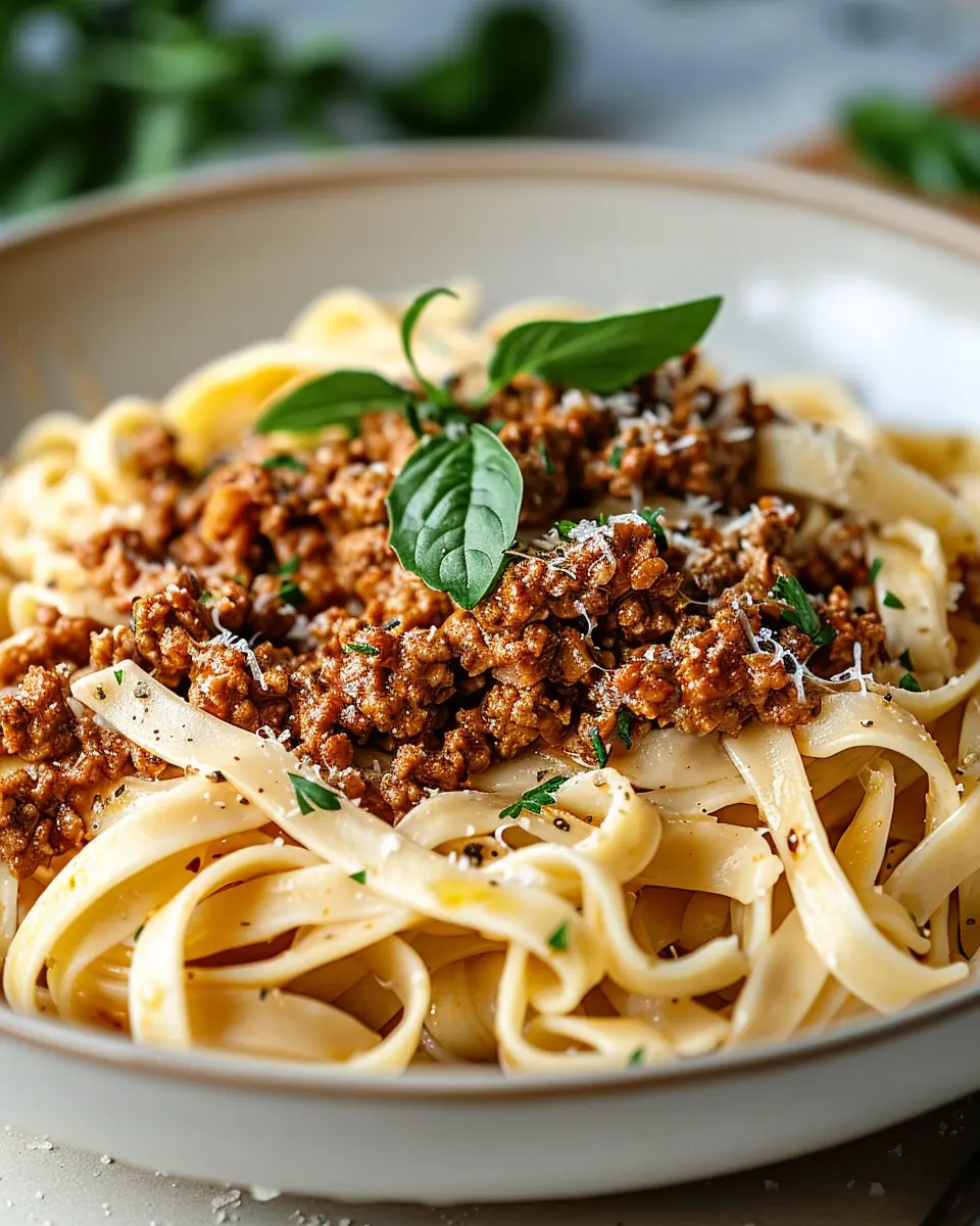 White Bolognese Sauce: An Easy Twist with Turkey Bacon and Chicken Ham