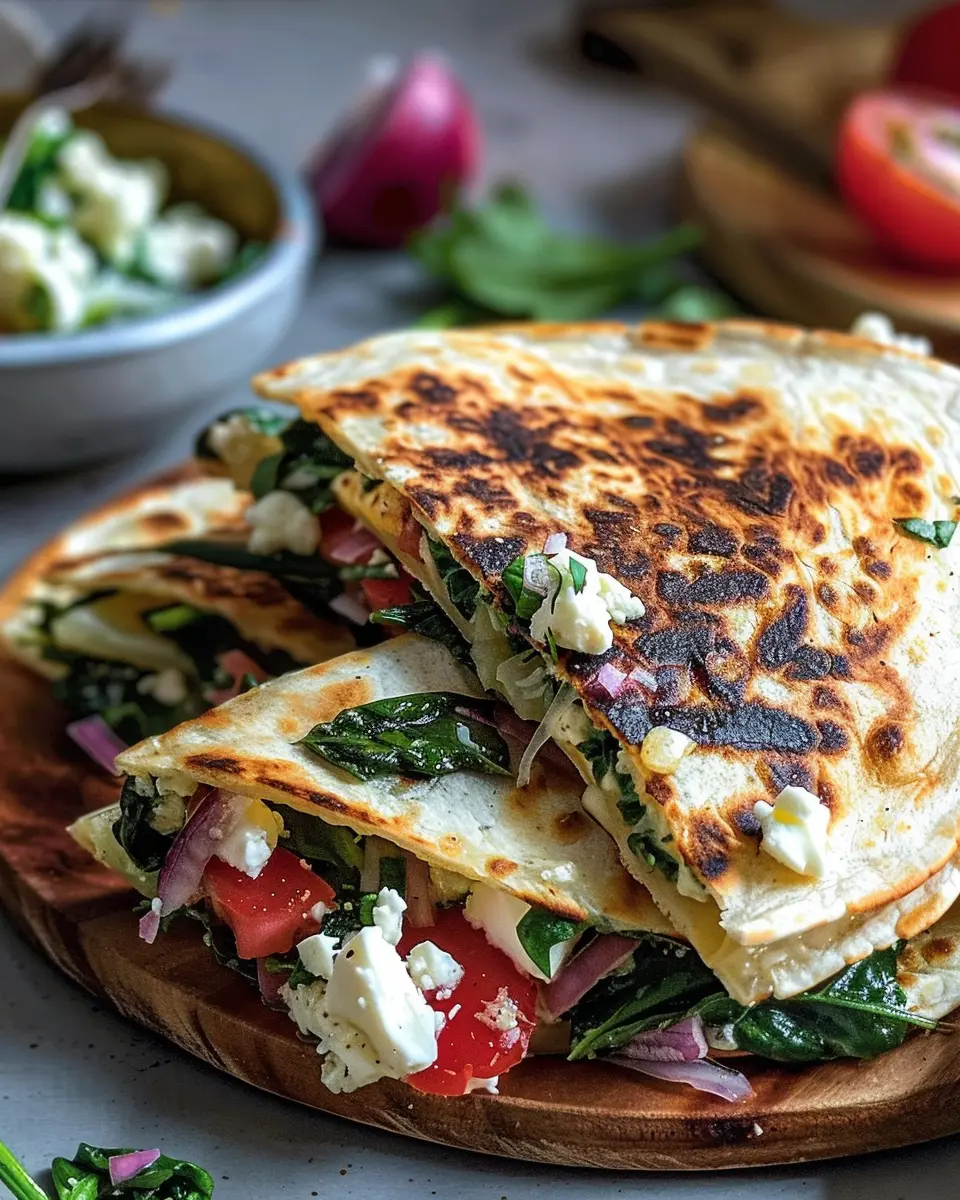 Mediterranean Quesadillas with Spinach: Easy Recipe for Flavor Lovers
